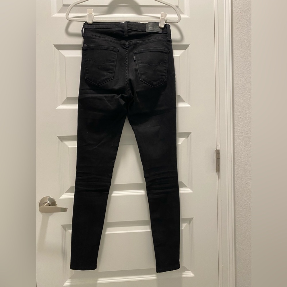 Levi's 720 HIGH RISE SUPER SKINNY 26 Denim Black Jeans Stretch - Picture 5 of 12